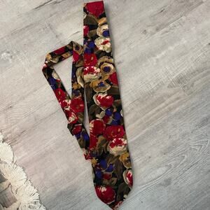 Handmade 100% Silk Tie Vintage Floral Italy Umberto Bossi